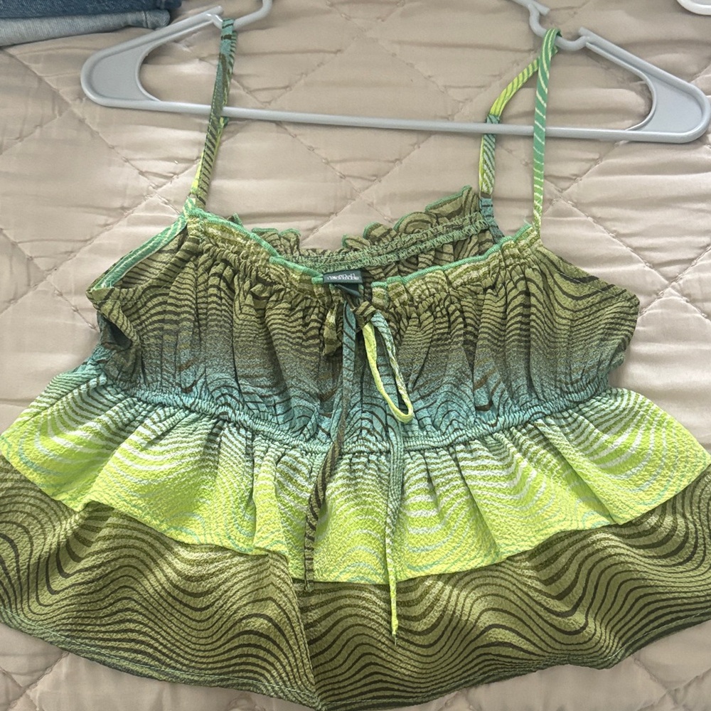 Green and Yellow Women's Top
